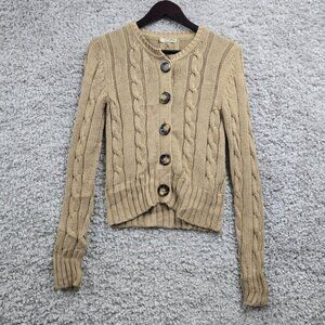 Old Navy Cardigan Sweater Womens Small Brown Perfect Fit Button Cable
